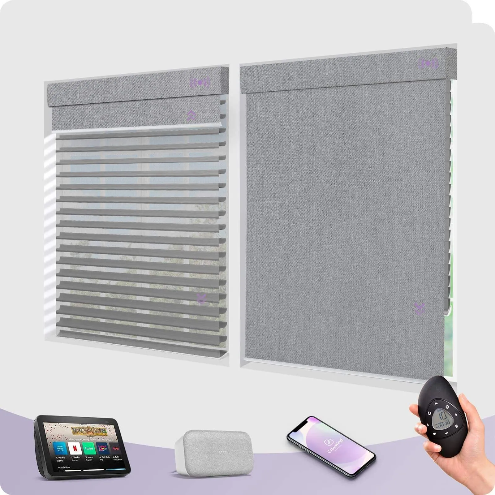 Graywind Motorized Dual Shades | Double Shangrila Shades | Customizable