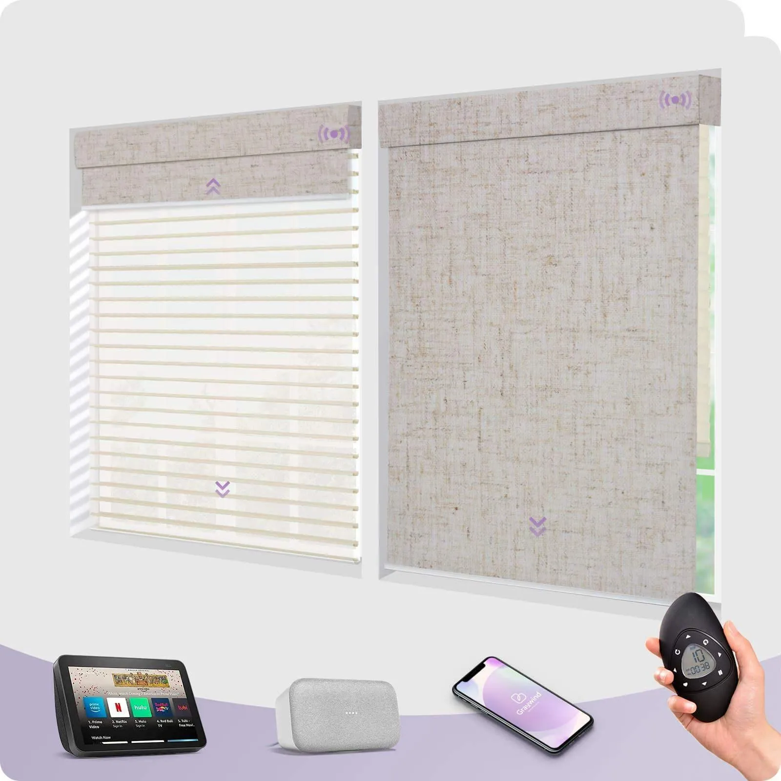 Graywind Motorized Dual Shades | Double Shangrila Shades | Customizable