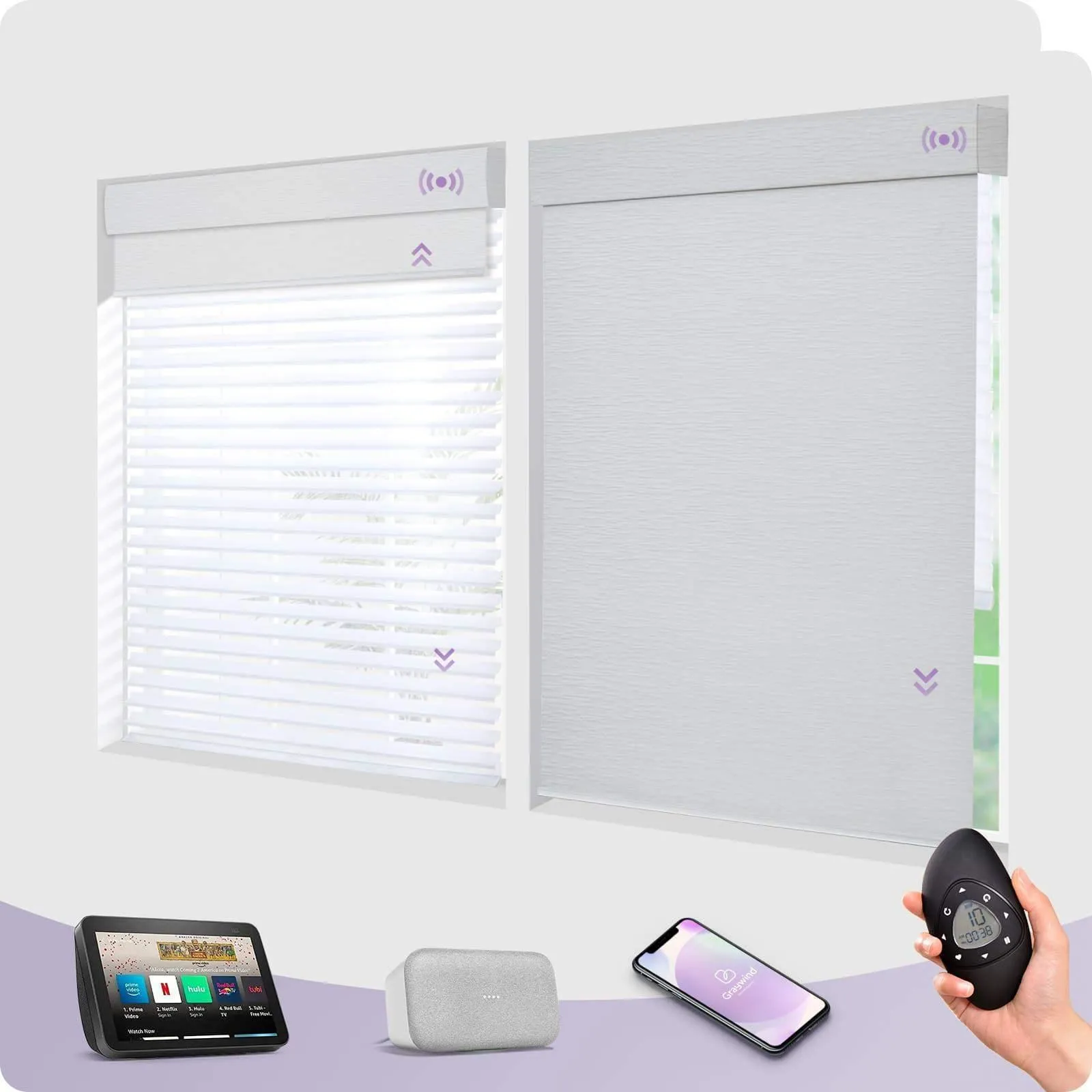 Graywind Motorized Dual Shades | Double Shangrila Shades | Customizable
