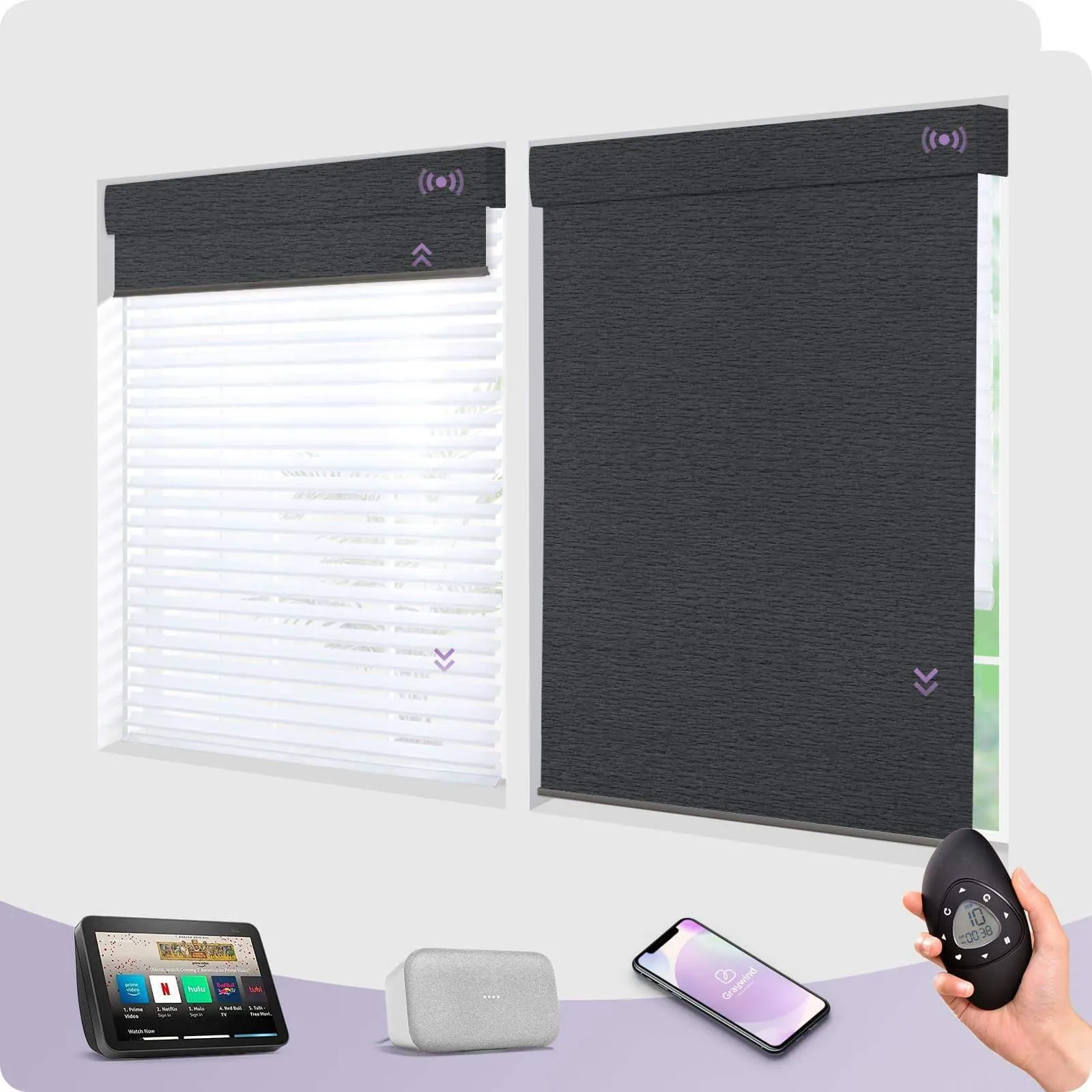 Graywind Motorized Dual Shades | Double Shangrila Shades | Customizable