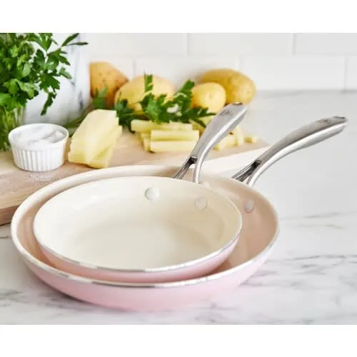 Greenlife 2-piece Artisan Non-stick Frypan & Skillet Set - Pink