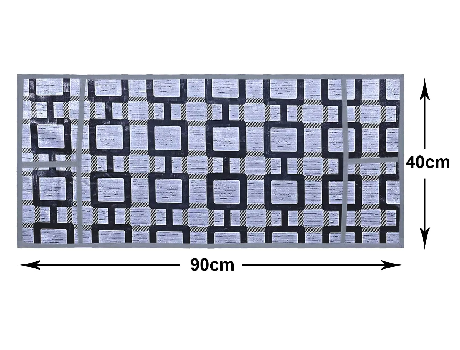 Heart Home Check Printed PVC Microwave Oven Top Dust Oil Proof Cover, Protective Cover with 4 Utility Pockets (Grey)