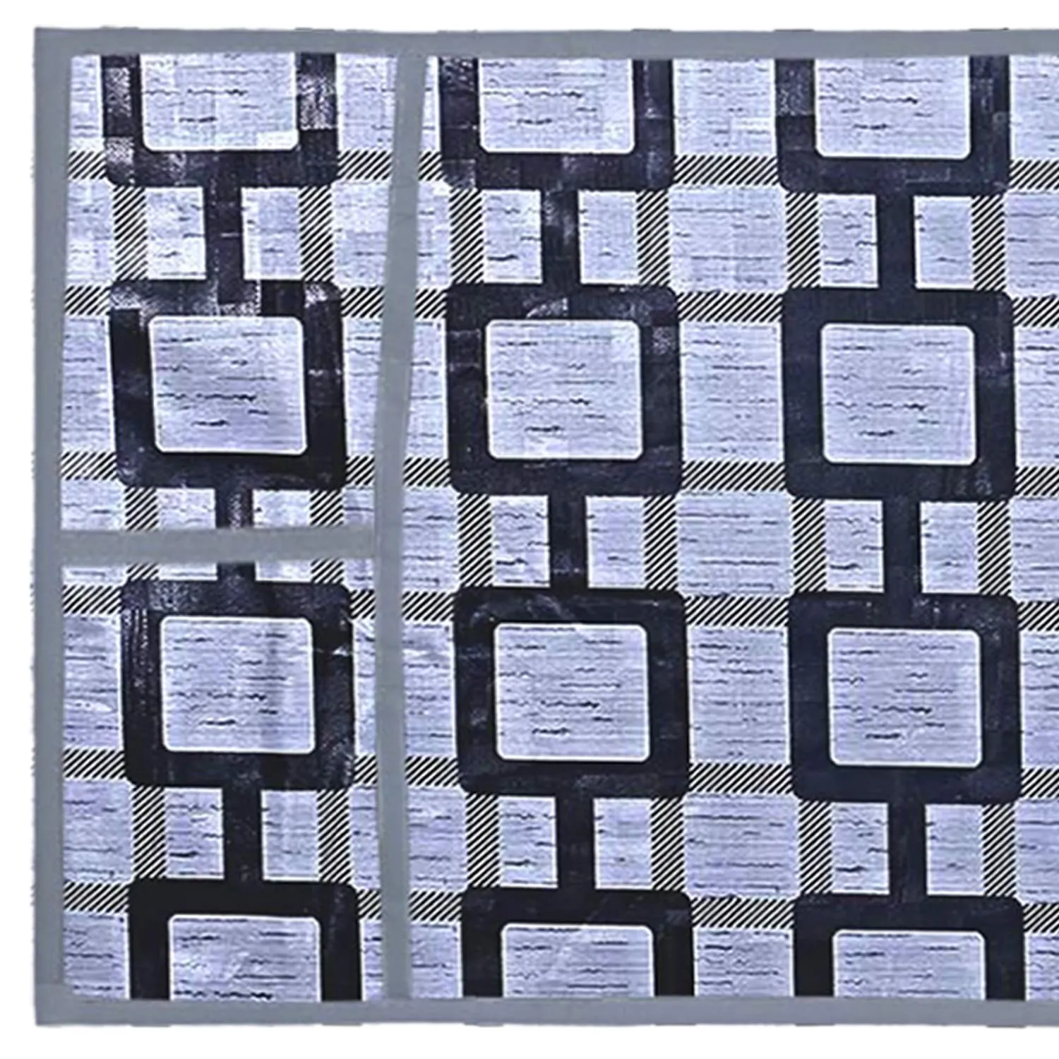 Heart Home Check Printed PVC Microwave Oven Top Dust Oil Proof Cover, Protective Cover with 4 Utility Pockets (Grey)