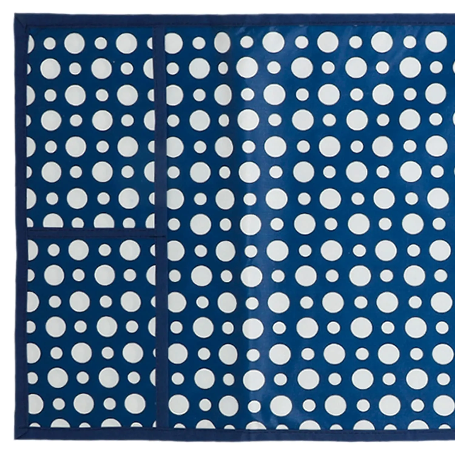 Heart Home Dot Printed PVC Microwave Oven Top Dust Oil Proof Cover, Protective Cover with 4 Utility Pockets (Blue)