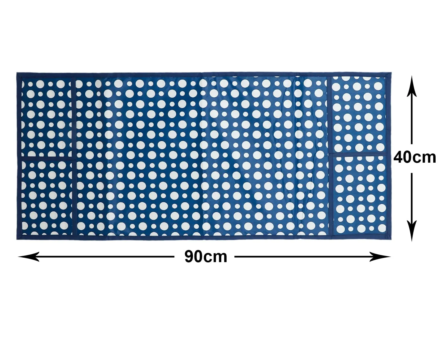 Heart Home Dot Printed PVC Microwave Oven Top Dust Oil Proof Cover, Protective Cover with 4 Utility Pockets (Blue)