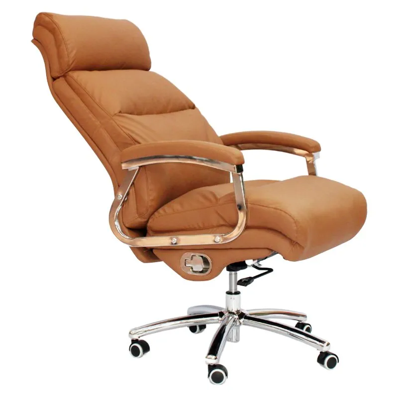 High-Back 4-Way Tilt Adjustment Pu Leather Office Chair 808A Brown