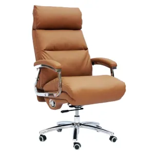 High-Back 4-Way Tilt Adjustment Pu Leather Office Chair 808A Brown