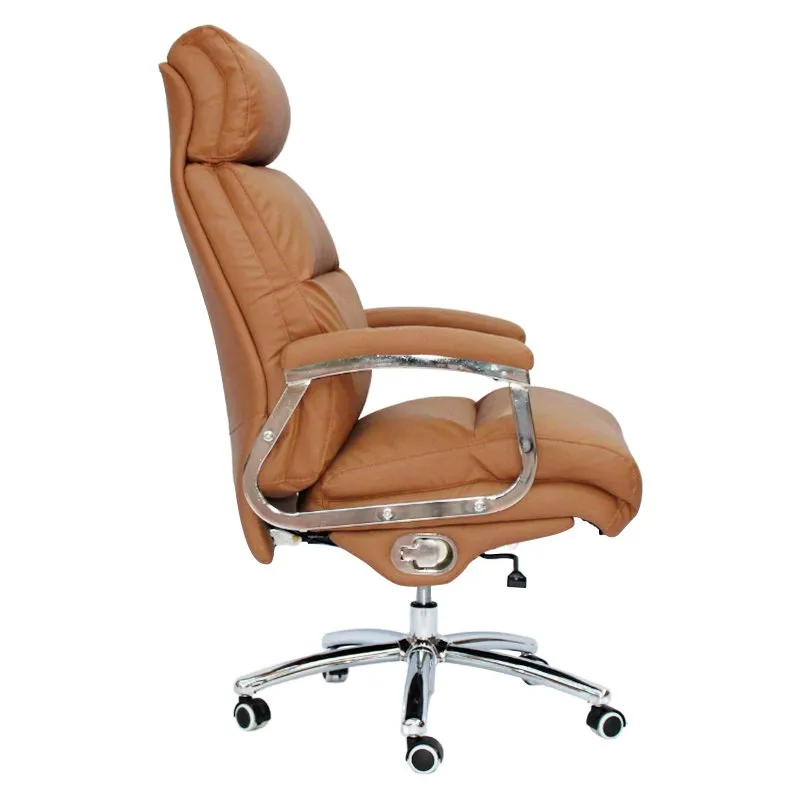 High-Back 4-Way Tilt Adjustment Pu Leather Office Chair 808A Brown