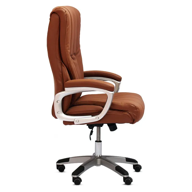 High-Back Pu Leather Tilt And Swivel Office Chair 518H Brown
