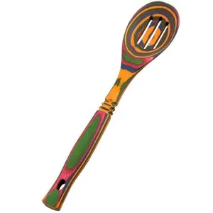 Island Bamboo Rainbow Pakkawood 12" Slotted Spoon