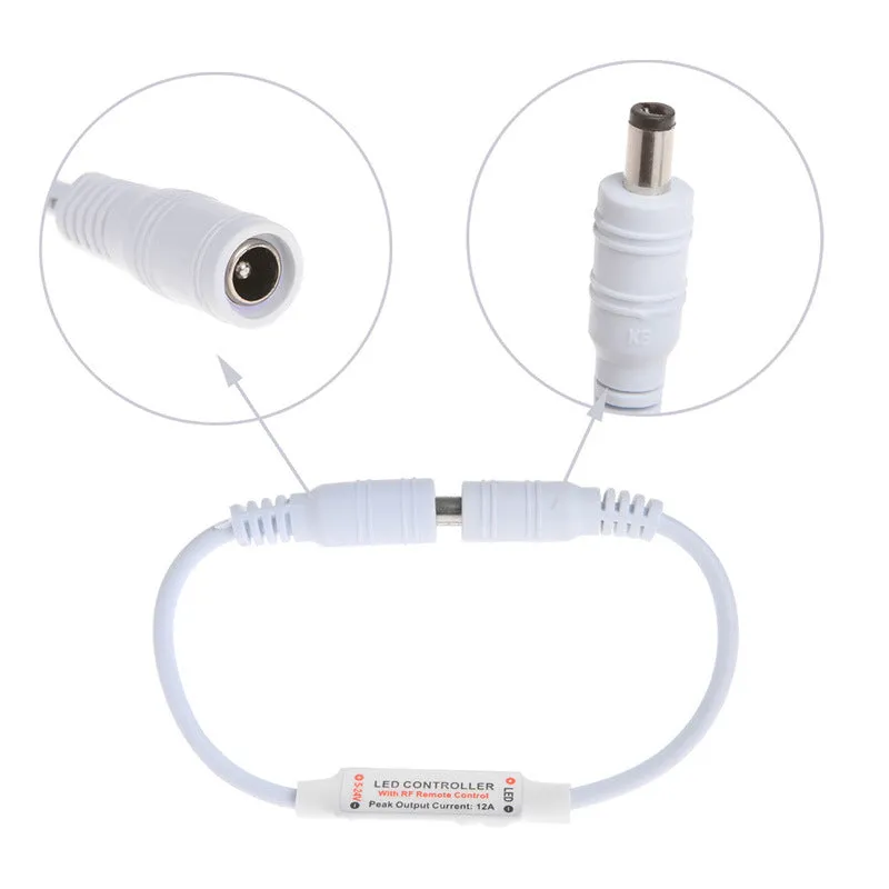 LED Strip Dimmer Controller with 11-Key Remote - Adjust Brightness and Turn On/Off Single-Color 12V/24V LED Strips