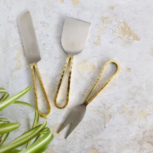 Loop Cheese Knife Set - Gold