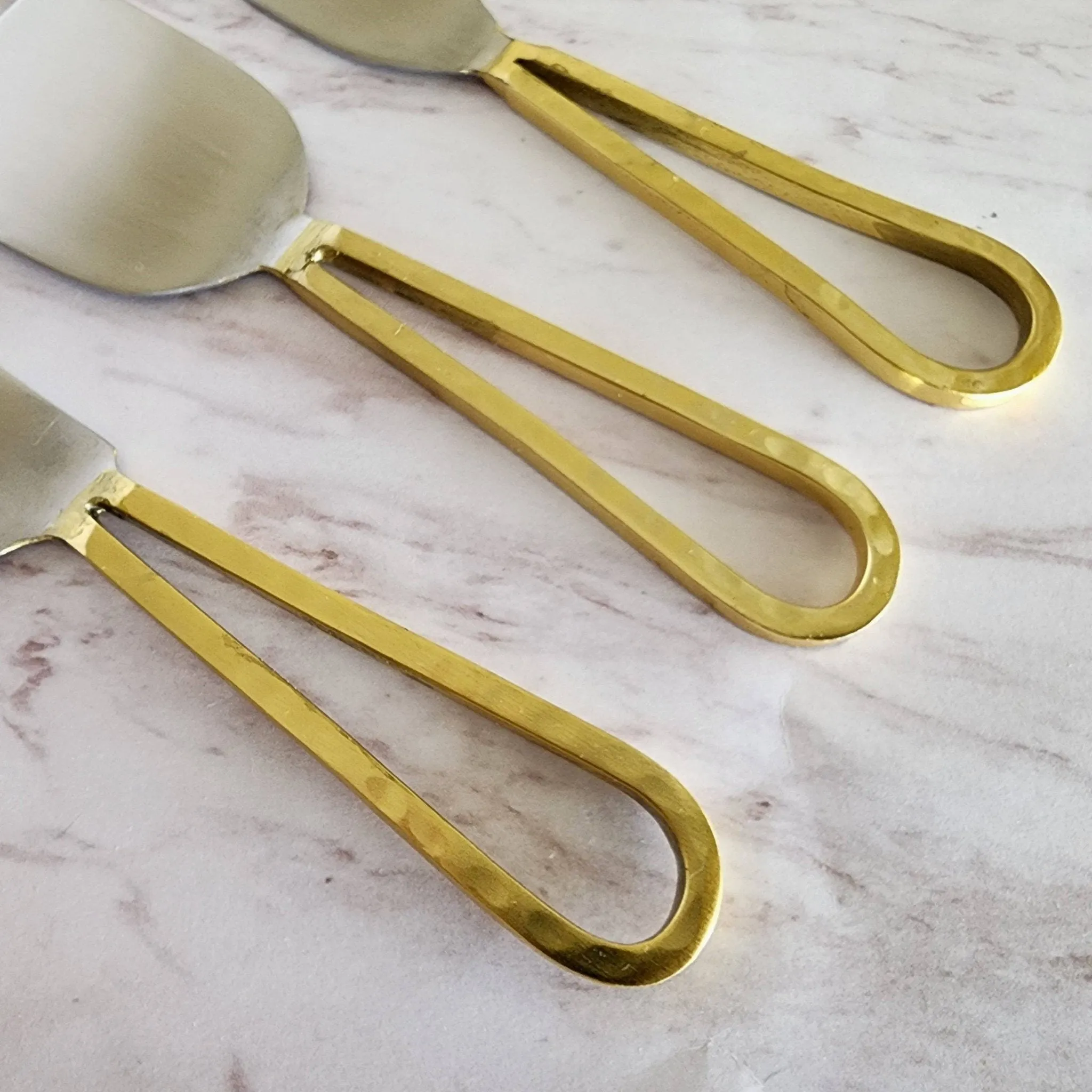Loop Cheese Knife Set - Gold