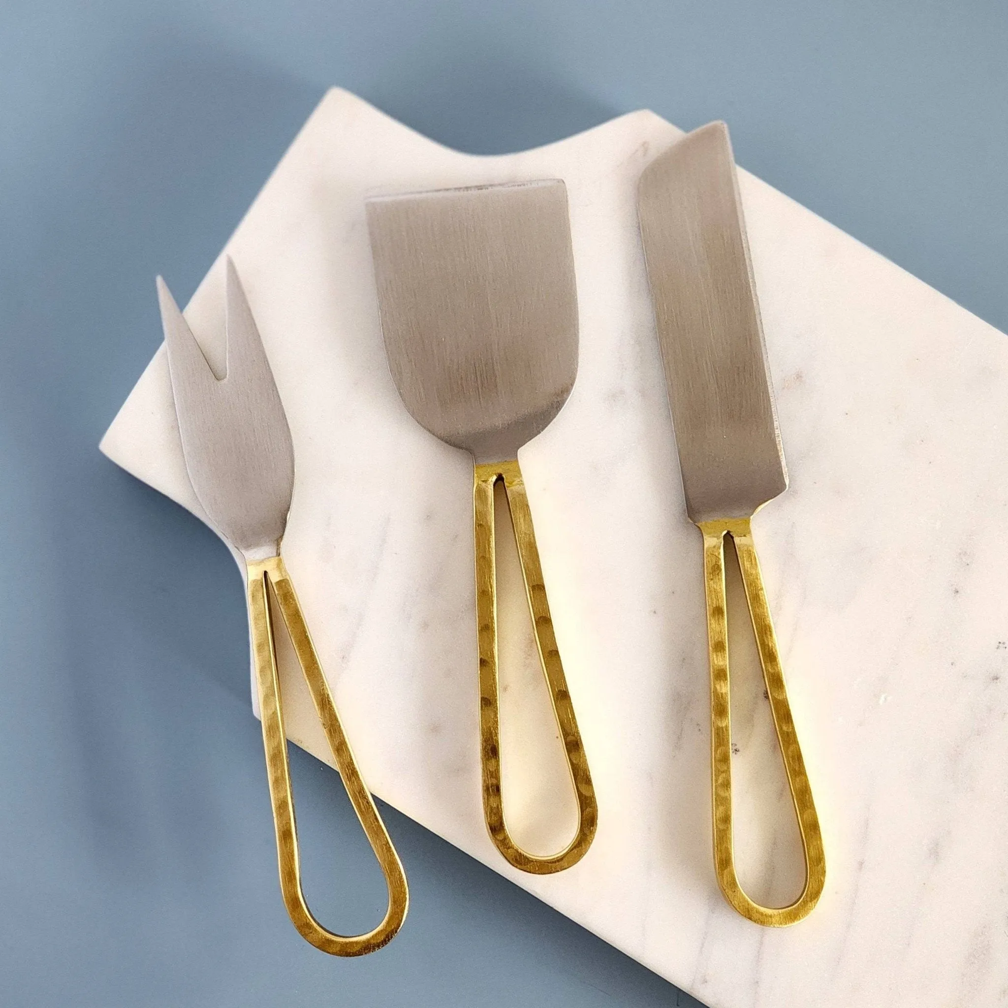 Loop Cheese Knife Set - Gold