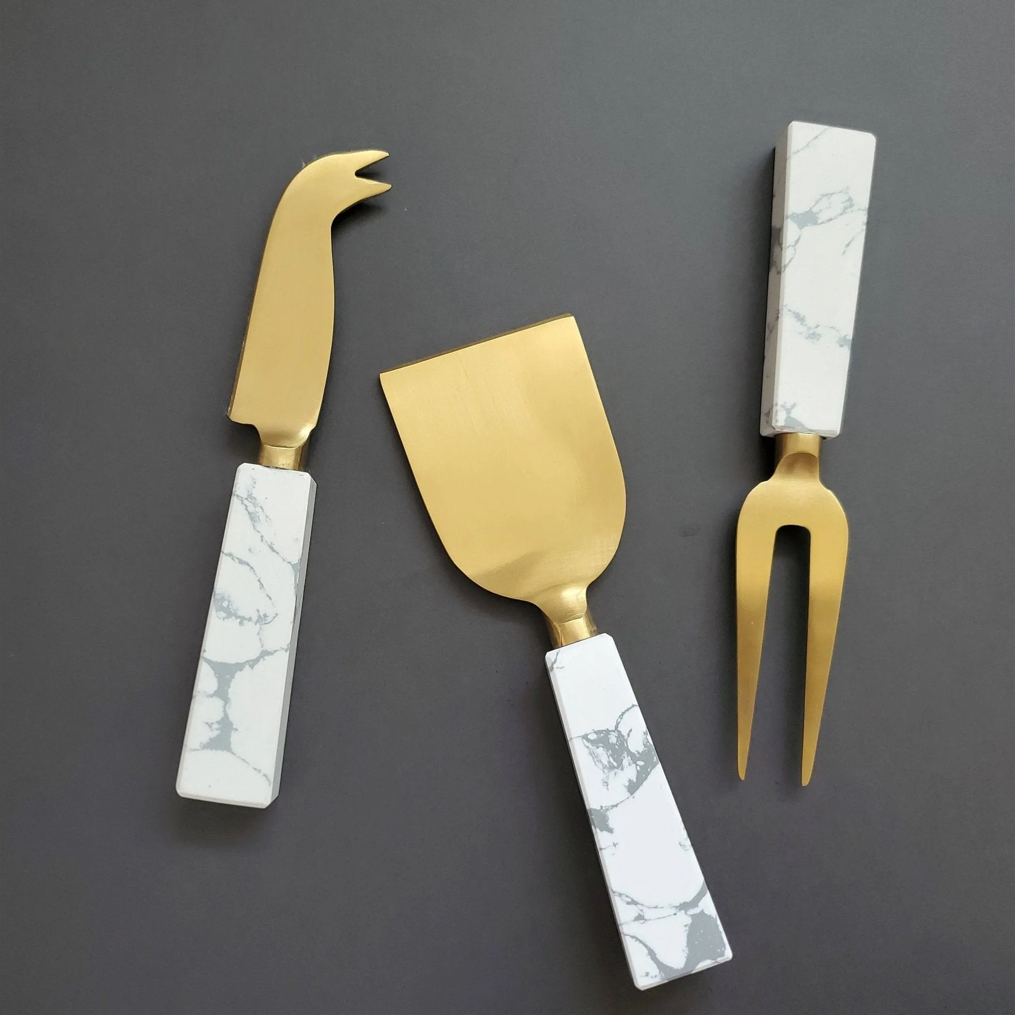 Marble Handle Cheese Knife Set
