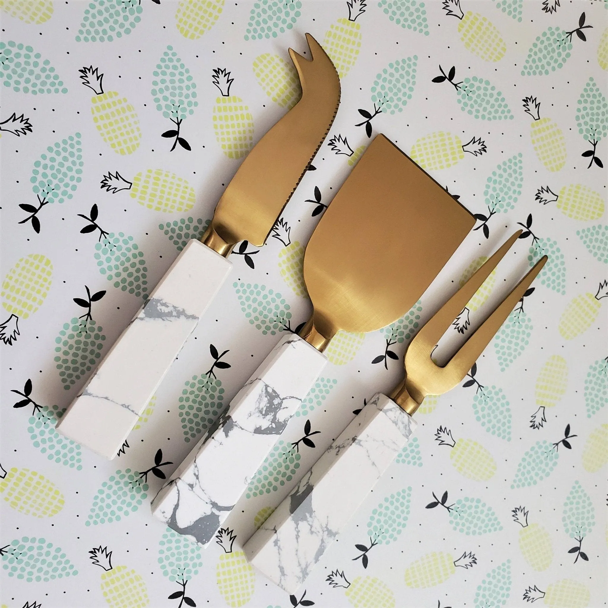 Marble Handle Cheese Knife Set