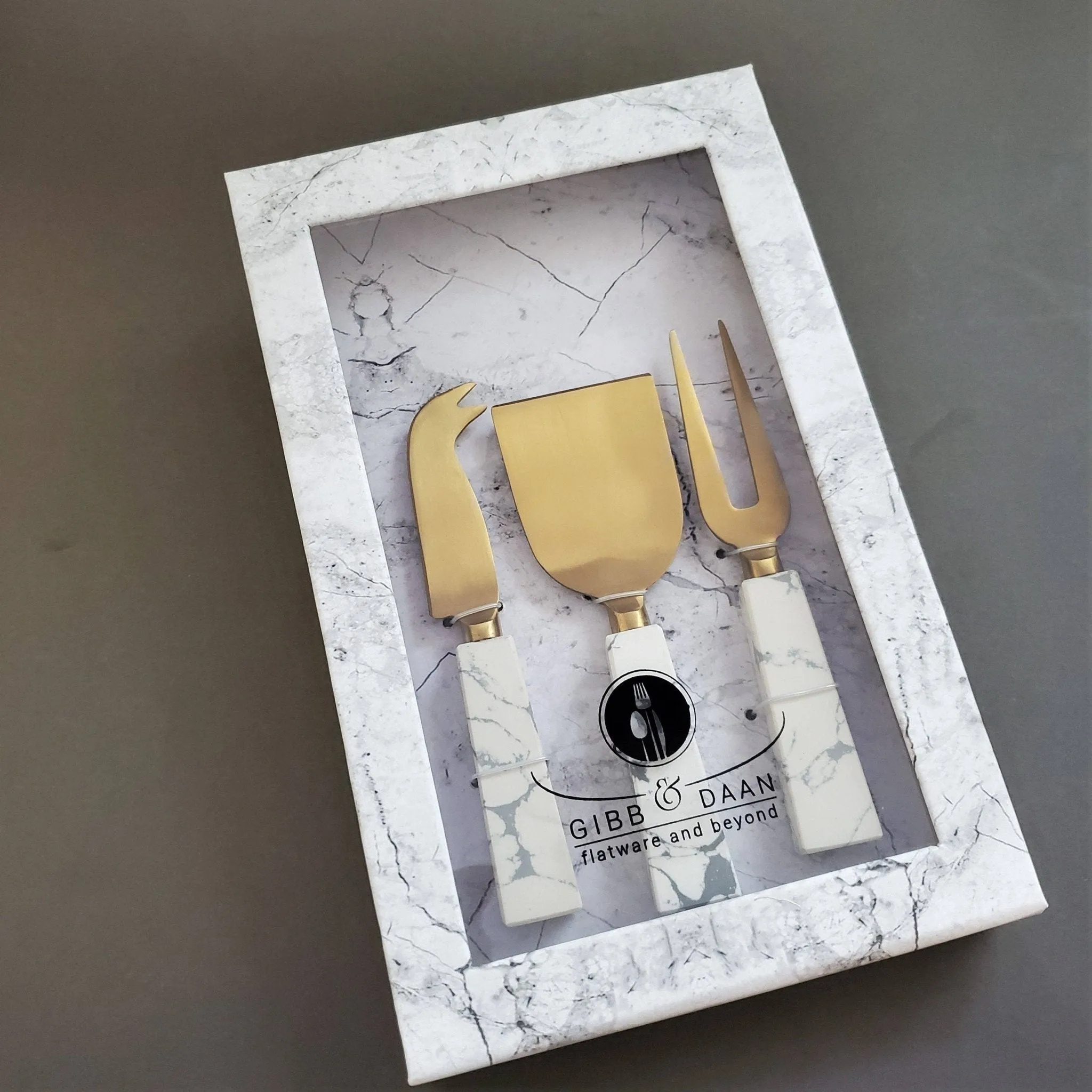 Marble Handle Cheese Knife Set