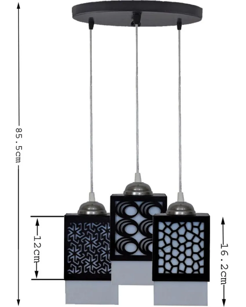 Modular 3 Lights Wooden Premium Hallway Ceiling Lamp | 5 x 6 x 32 inches