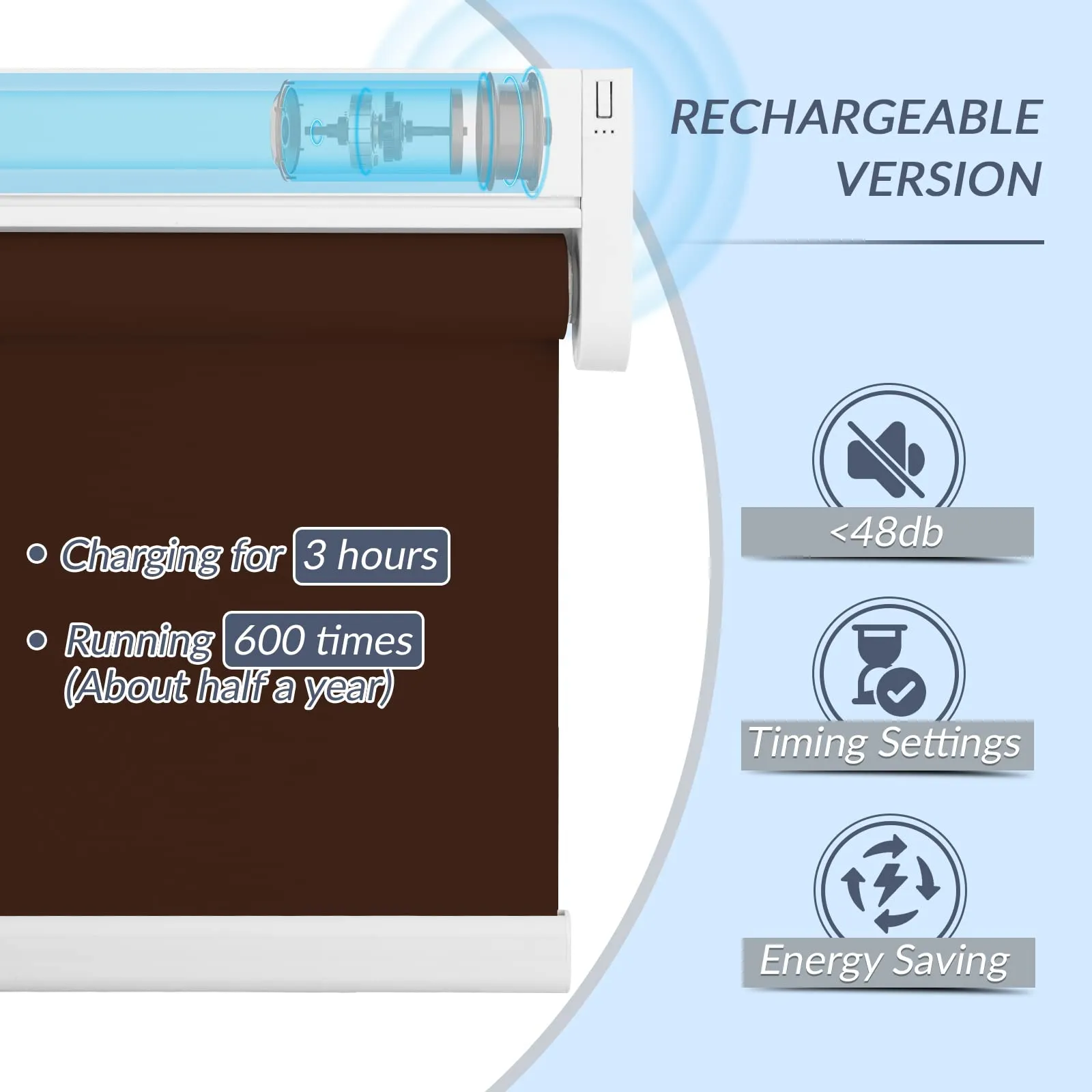 Motorized | Light Filtering | Rechargeable | Roller Shades | Customizable