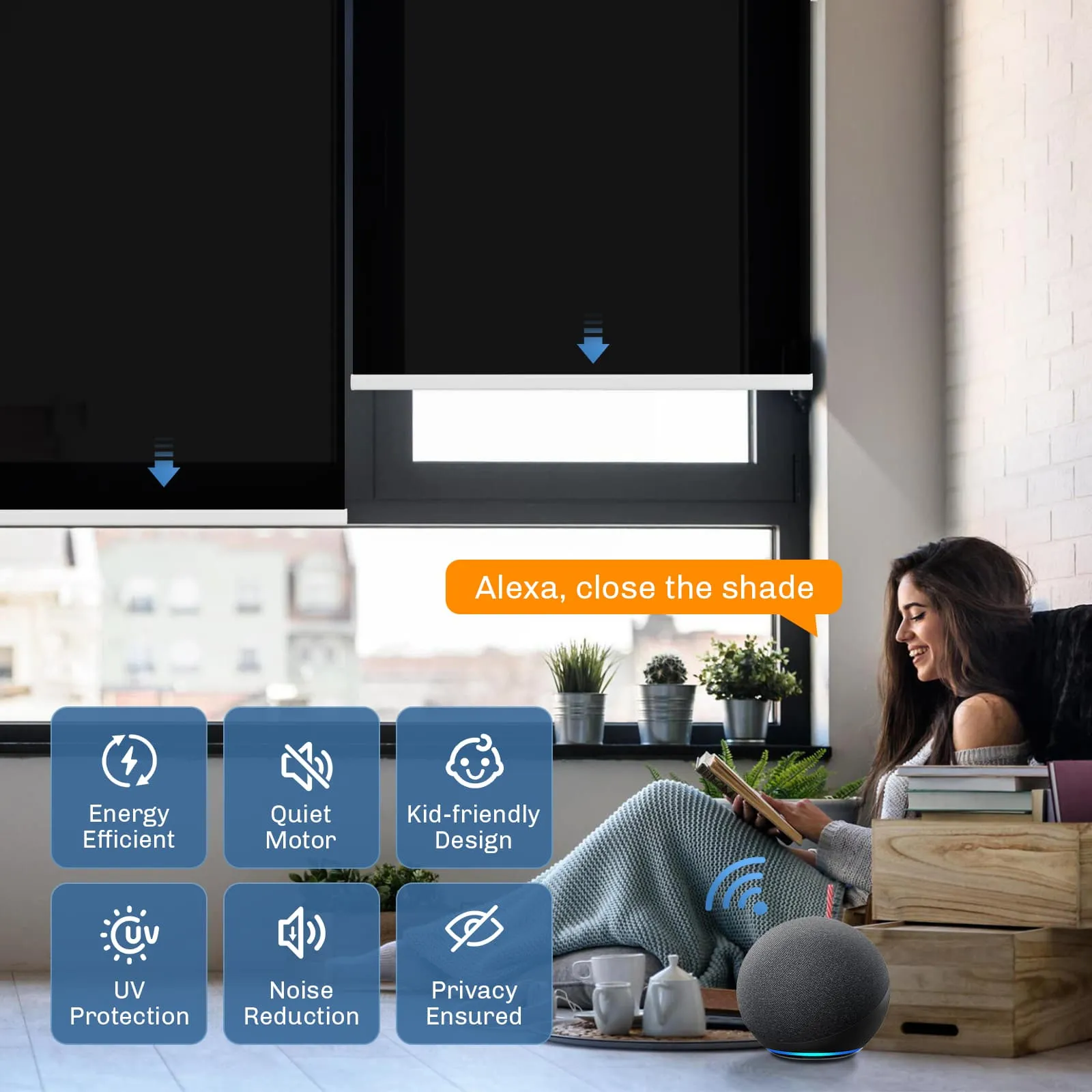 Motorized | Light Filtering | Rechargeable | Roller Shades | Customizable