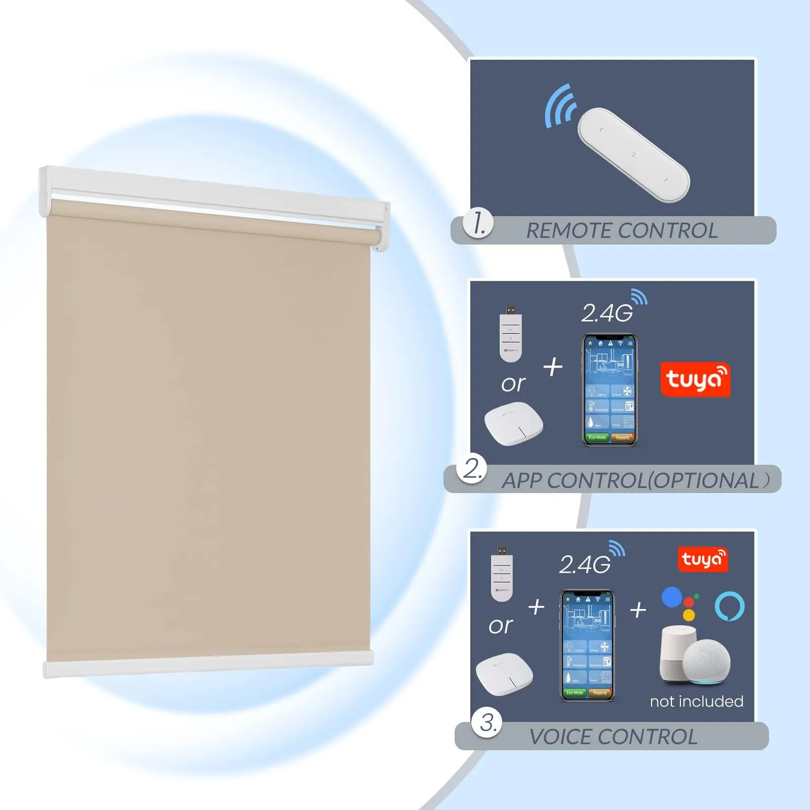 Motorized | Light Filtering | Rechargeable | Roller Shades | Customizable