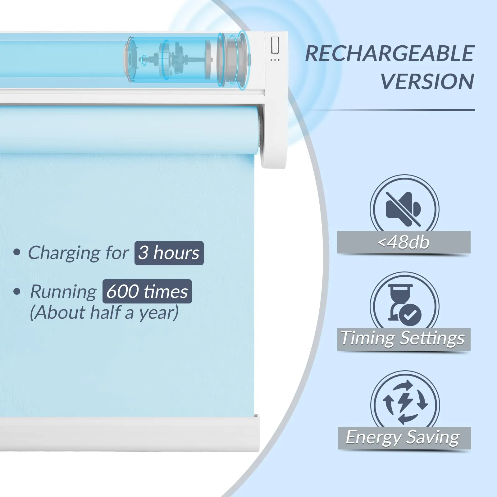 Motorized | Light Filtering | Rechargeable | Roller Shades | Customizable