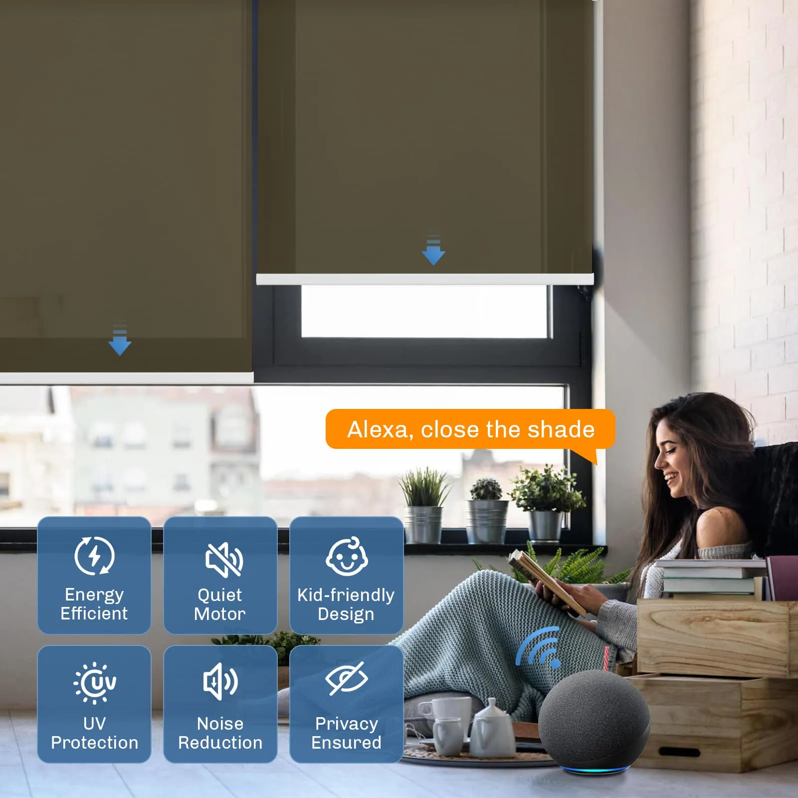 Motorized | Light Filtering | Rechargeable | Roller Shades | Customizable