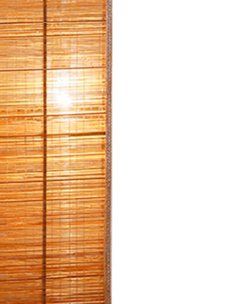 Natural Bamboo Square Shade Floor Lamp With Wood Base | 2.8 Feet