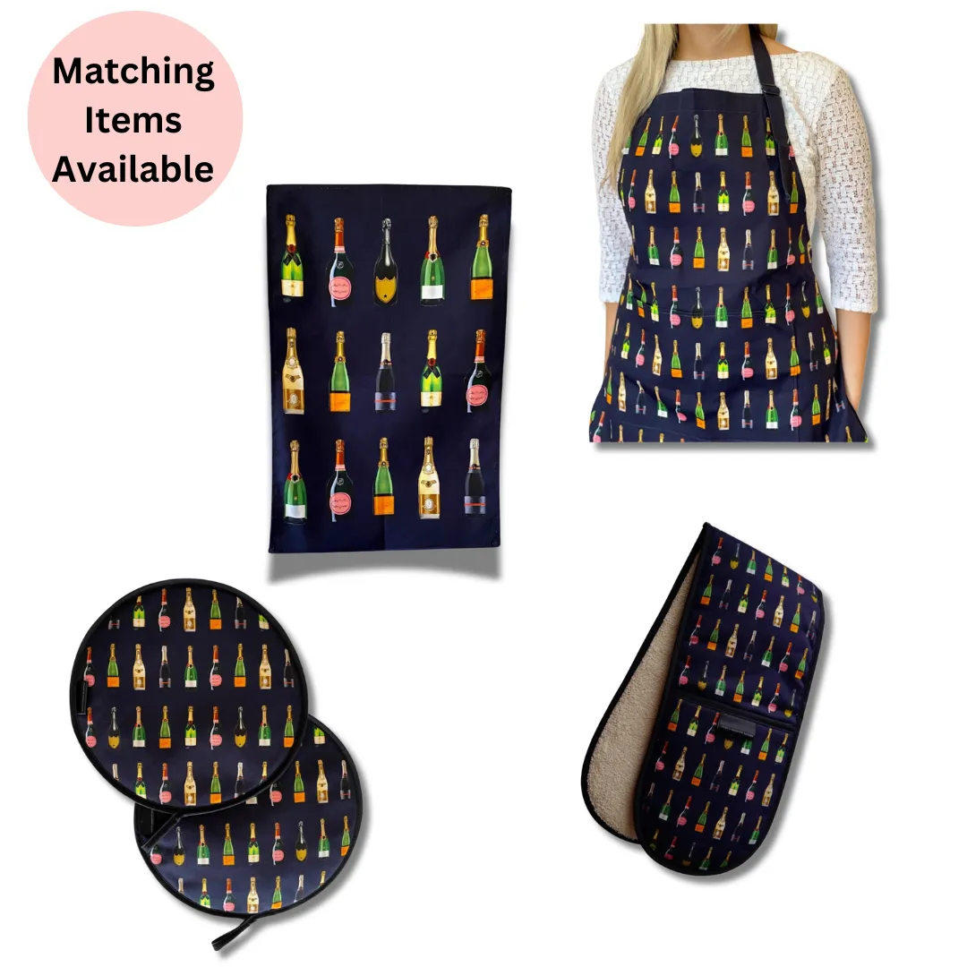 NAVY CHAMPAGNE DOUBLE OVEN GLOVE