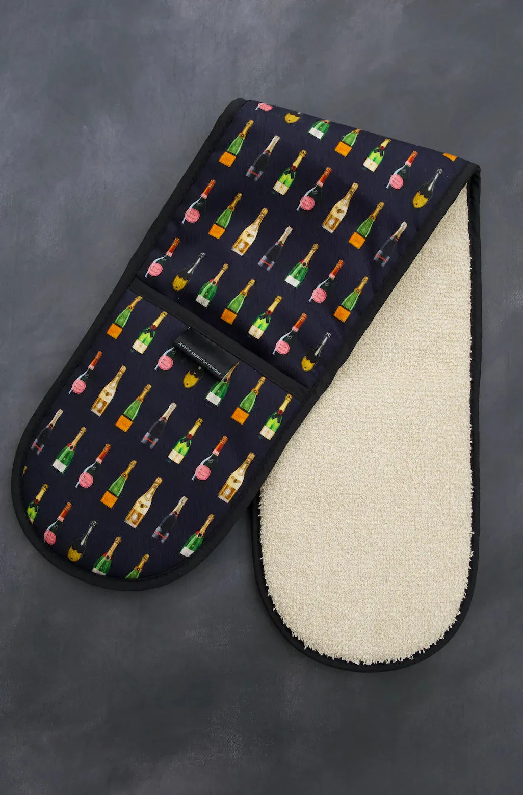 NAVY CHAMPAGNE DOUBLE OVEN GLOVE