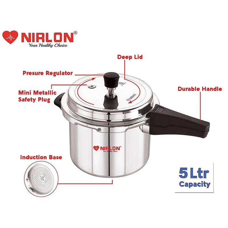 Nirlon Easy Seal Pressure Cooker - 5000 ML/ 10 Inches