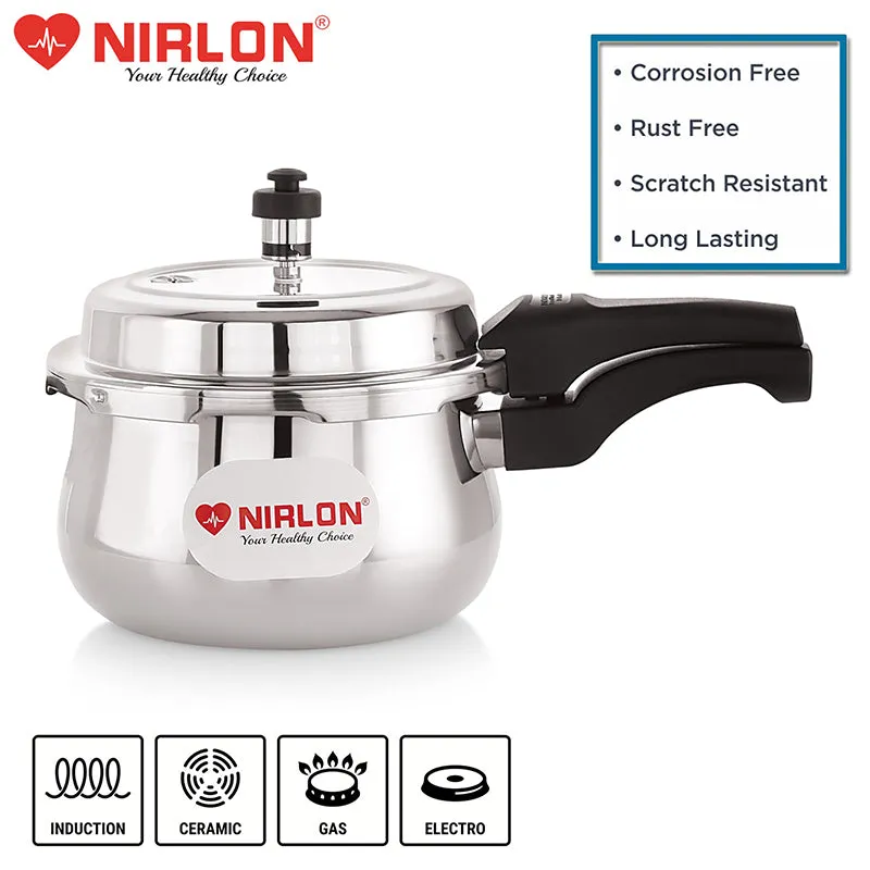 Nirlon Steel Pressure Cooker - 2000 ML/ 8 Inches