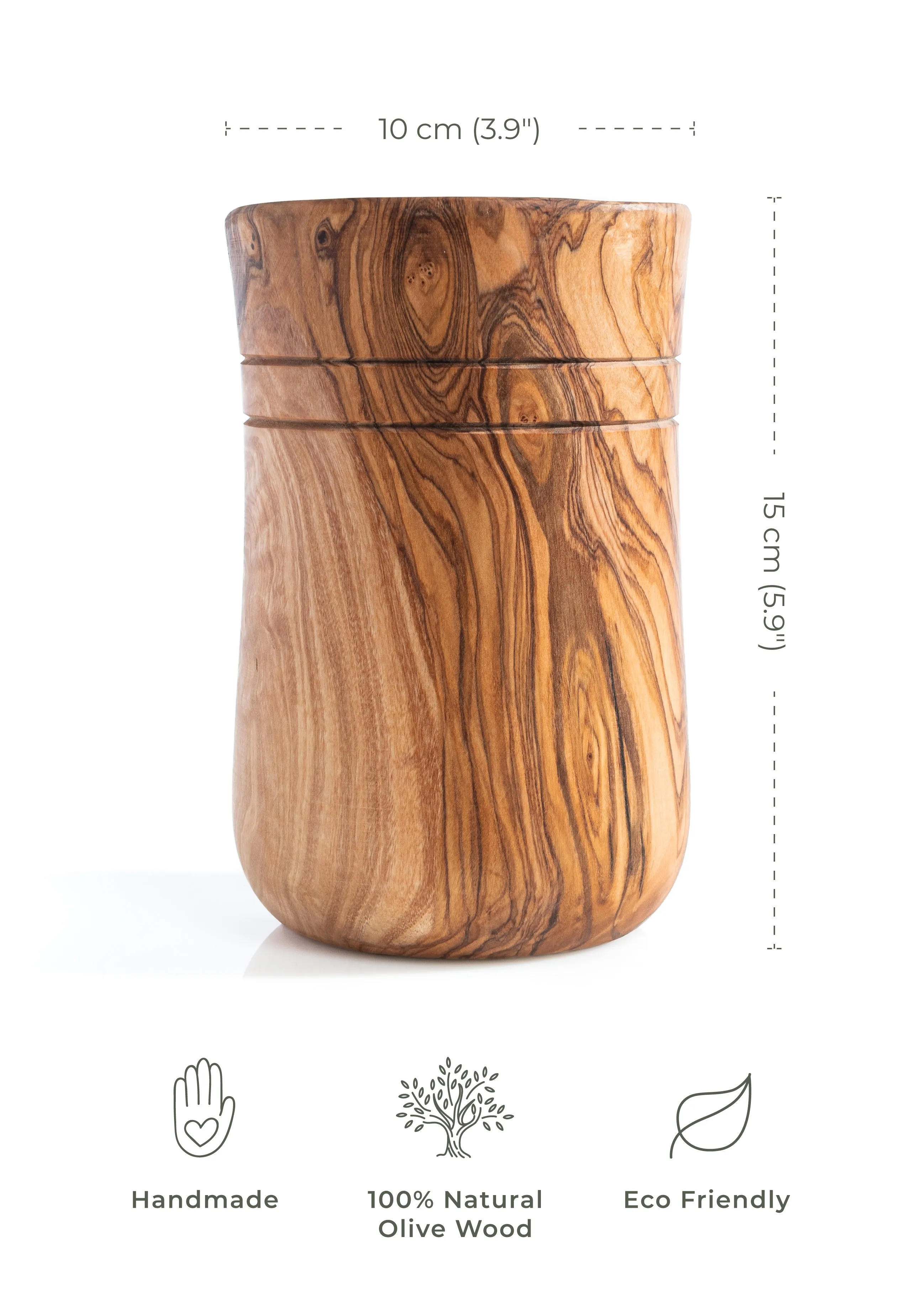 Olive Wood Utensils Holder