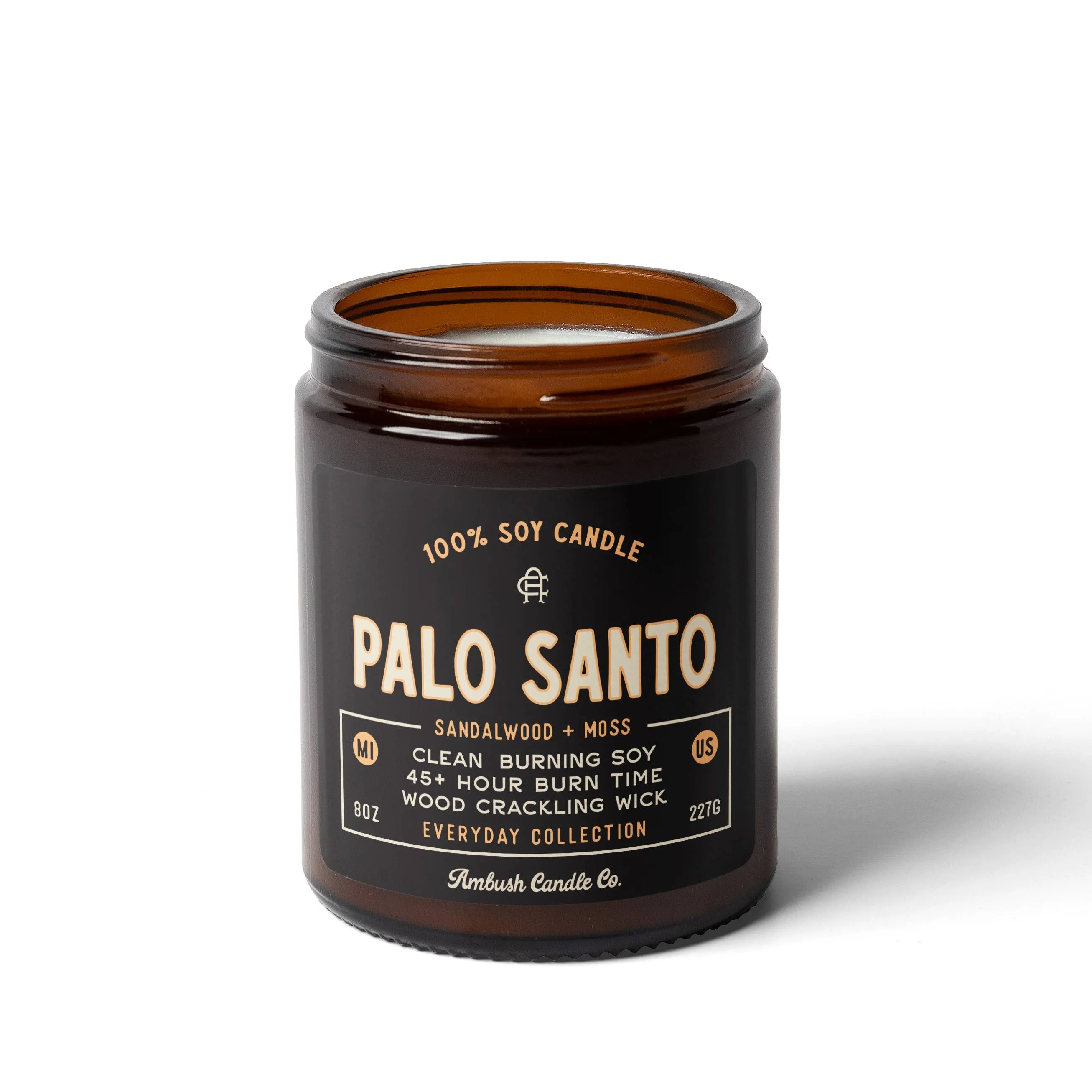 Palo Santo | Sandalwood   Moss 8oz Soy Candle