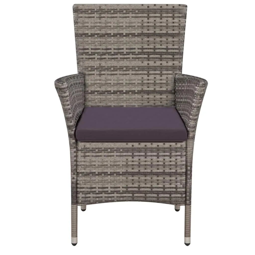 Patio Chairs 2 pcs Poly Rattan Brown