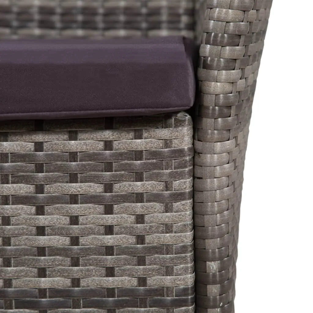 Patio Chairs 2 pcs Poly Rattan Brown