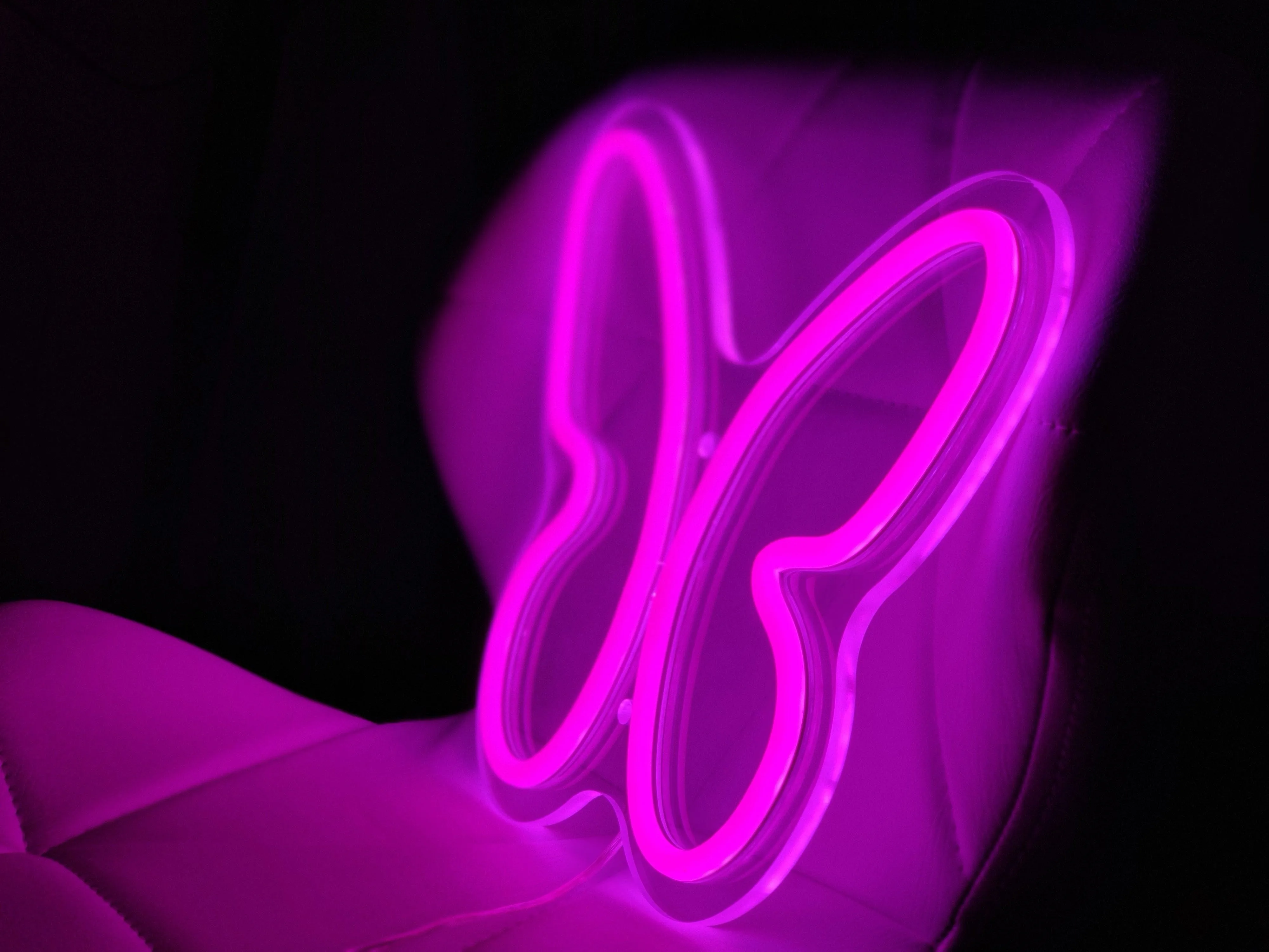 Pink Butterfly LED Neon Sign - Customizable Wall Decor