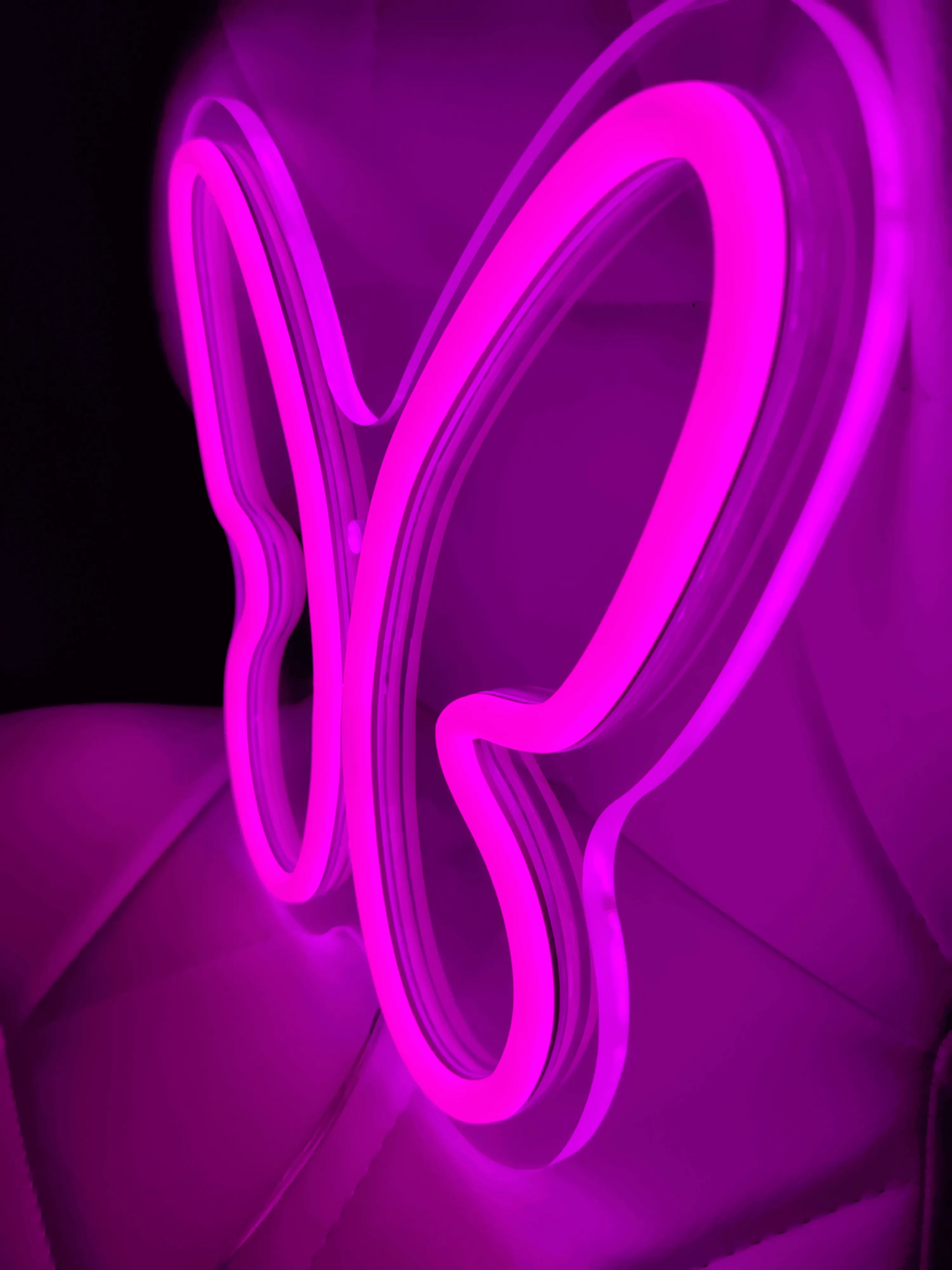 Pink Butterfly LED Neon Sign - Customizable Wall Decor
