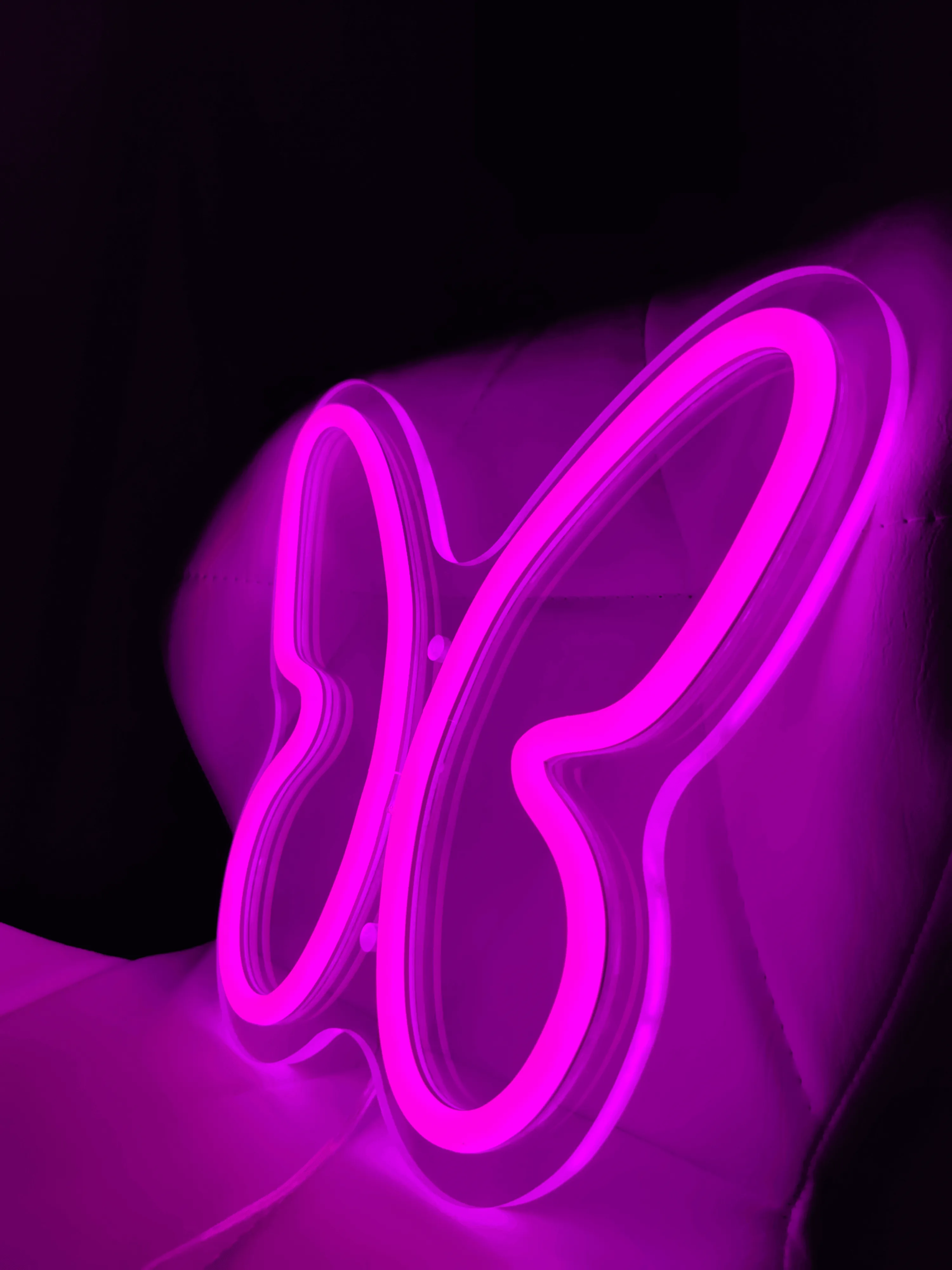 Pink Butterfly LED Neon Sign - Customizable Wall Decor
