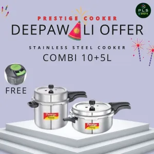 Prestige Stainless Steel Svachh Cooker Diwali Combo( 10   5L)