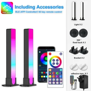 RGB Smart LED Lamp with Multiple Lighting Effects and Music Modes, LED TV Backlights, Mood Lightfor Gaming, Movies, PC, TV, Room Decoration (2Pack)