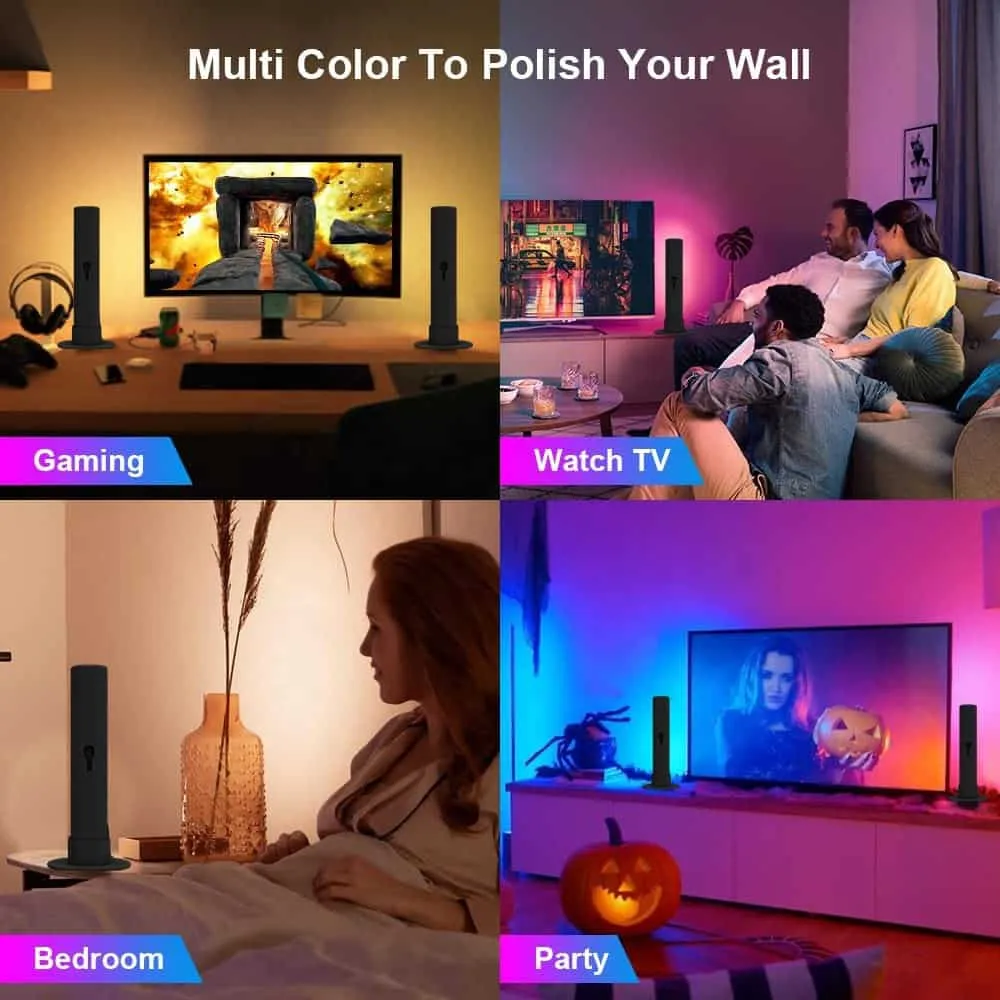 RGB Smart LED Lamp with Multiple Lighting Effects and Music Modes, LED TV Backlights, Mood Lightfor Gaming, Movies, PC, TV, Room Decoration (2Pack)