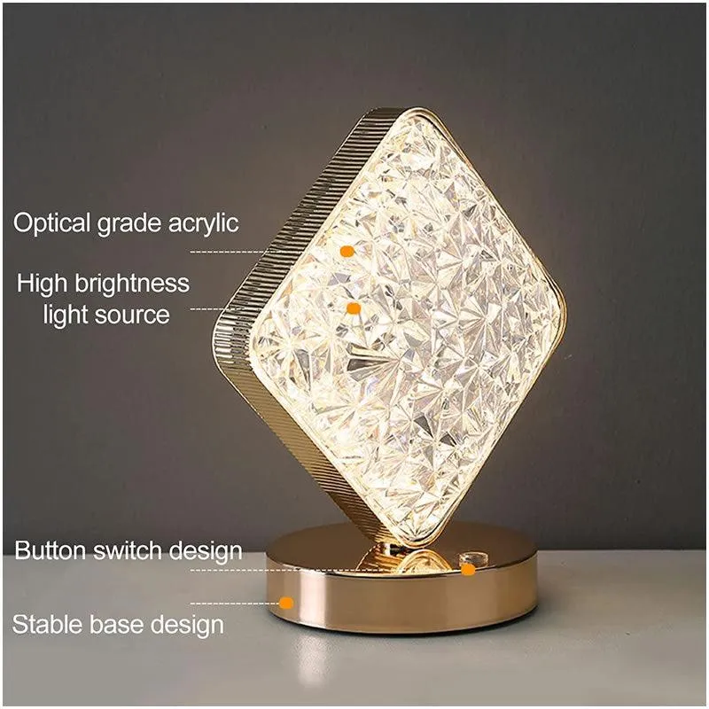 Romantics Square Night Crystal Table Lamp AO-50136