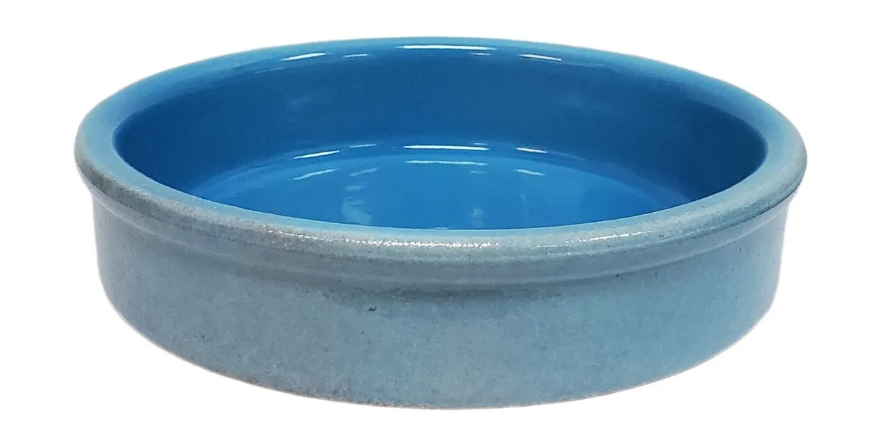 Rustic Terracota Cazuela Blue Clay Cookware, 13 cm