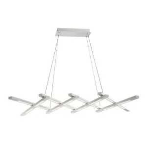 Scissors 80 in. 8 Lights LED Pendant Light Aluminum Finish