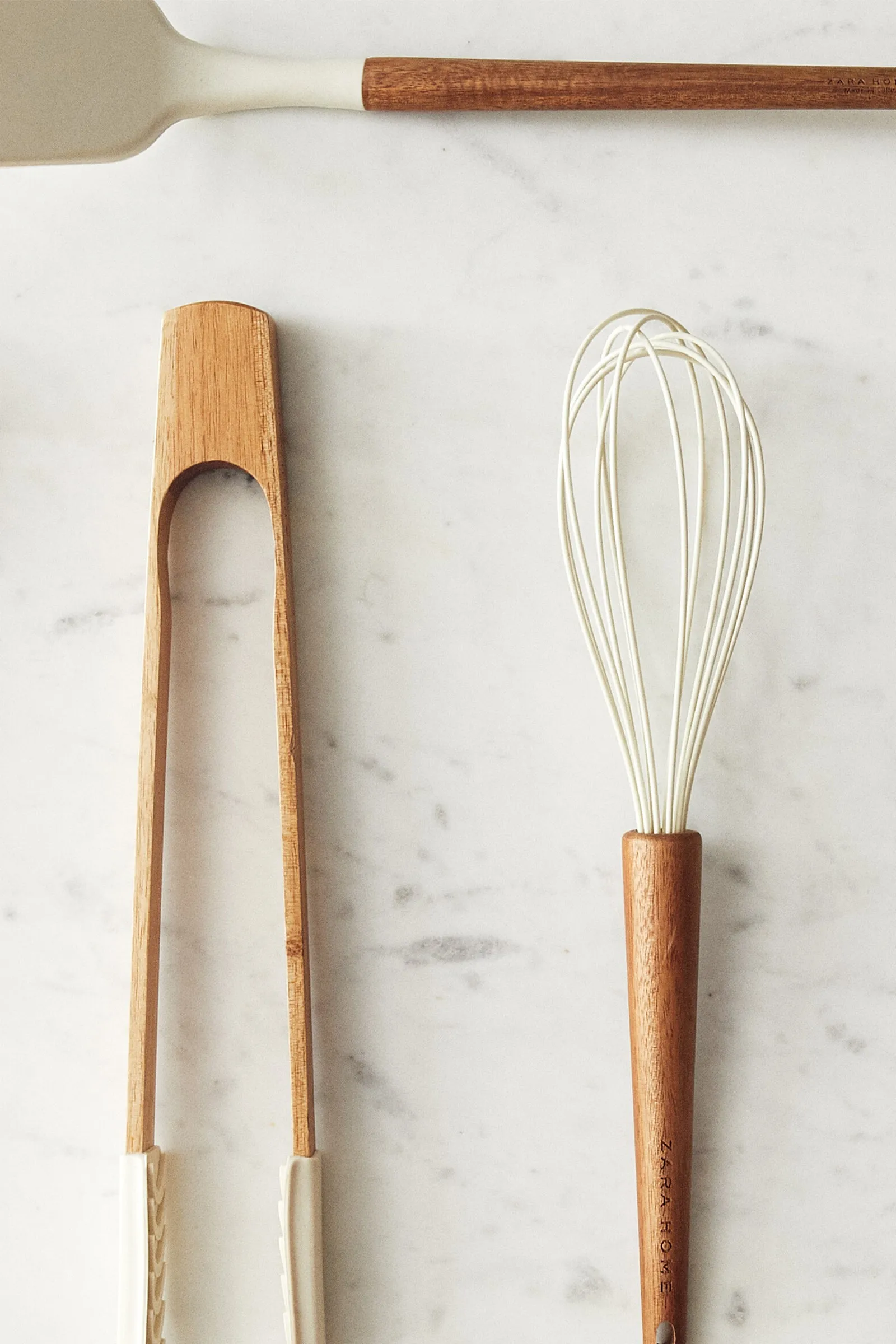 Set Of Silicone And Wood Kitchen Utensils