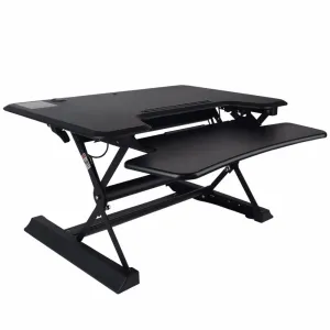 Shellhard 90x60CM Laptop Desk Standing Adjustable Height Stand Up Desk Computer Desk Table Workstation Black