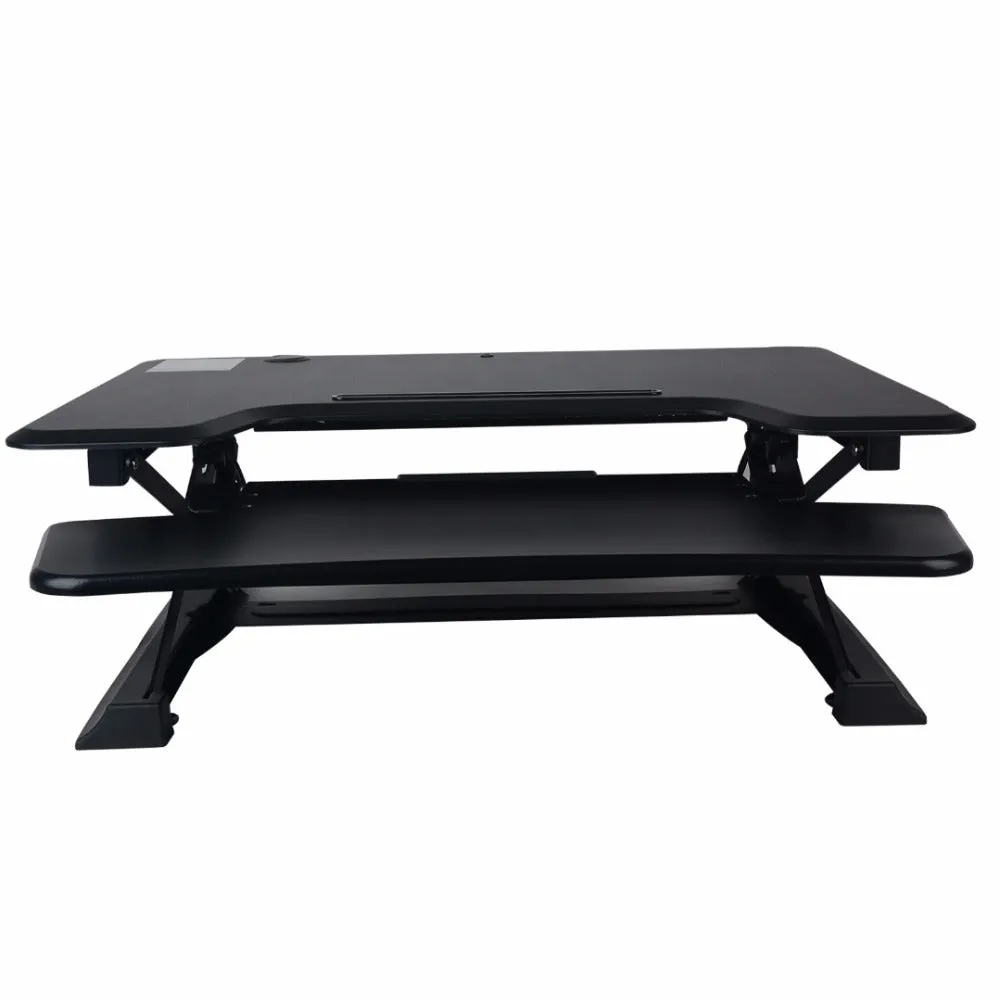 Shellhard 90x60CM Laptop Desk Standing Adjustable Height Stand Up Desk Computer Desk Table Workstation Black