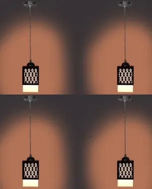 Sleek Look Wooden Style Creative Pendant Lamp | Set of 4 | 4 x 4 x 6 inches