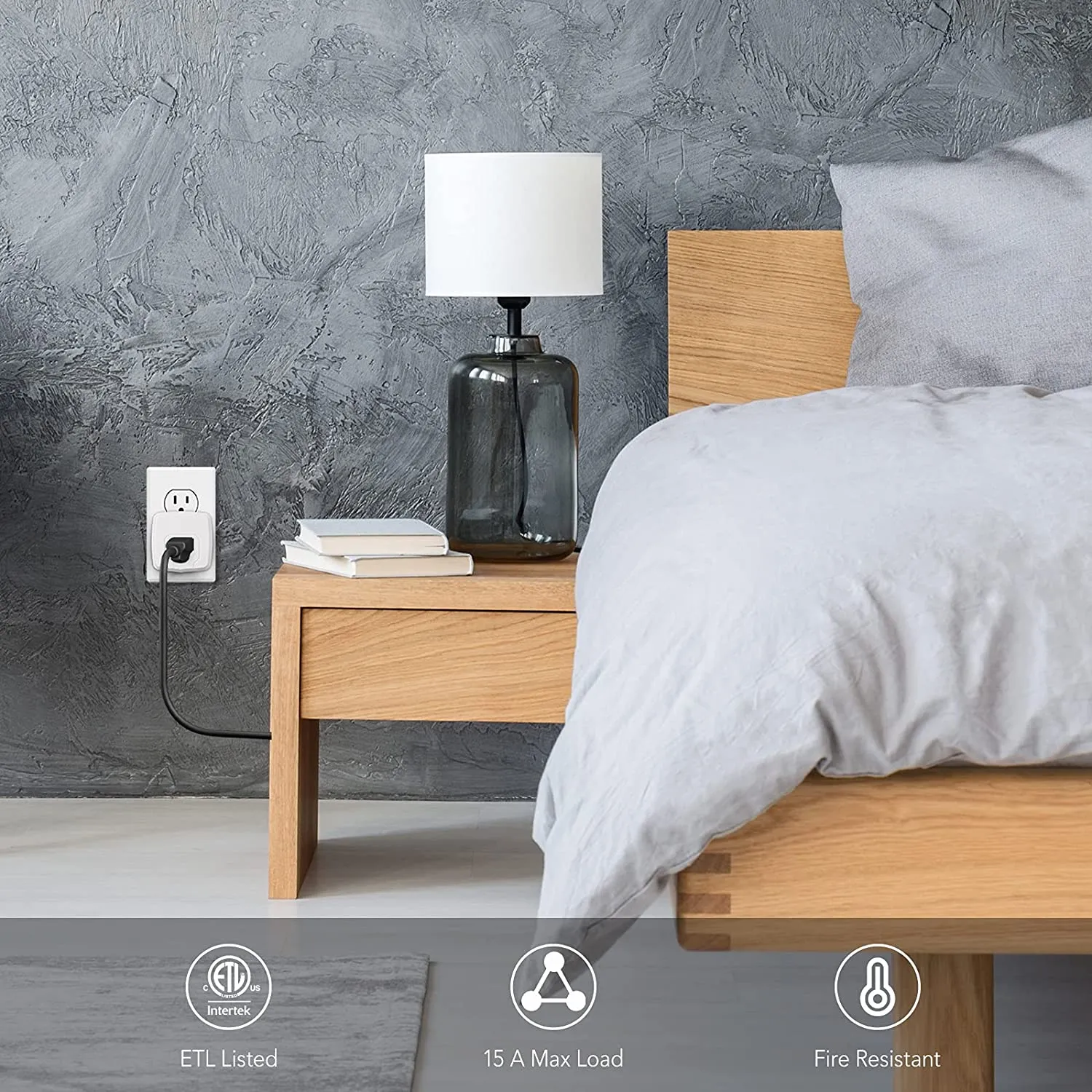 Smart Plug Mini 15A WiFi Outlet Compatible Function ETL HBN